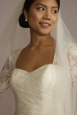 Allover Lace A-Line Strapless Wedding Dress -Blissful Brides Shop SLWG3805 IVORY DBSTU PROD11 1041