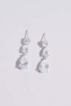 Floating Cubic Zirconia Drop Earrings