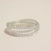 Multi-Strand Rhinestone Cuff Bracelet -Blissful Brides Shop SP23BBR2101314 SILVER JWLY PROD10 35