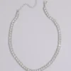 Rhinestone Crystal Collar Necklace -Blissful Brides Shop SP23N220103 SILVER JWLY PROD12 1