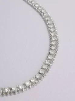 Rhinestone Crystal Collar Necklace -Blissful Brides Shop SP23N220103 SILVER JWLY PROD12 2