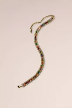 Multicolor Cubic Zirconia Choker Necklace -Blissful Brides Shop SP23NDMJ18916 MULTI FRONT