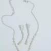 Crystal Teardrop Necklace And Earring Set -Blissful Brides Shop SP23S482562NE002 MSILVER JWLY PROD11 44