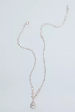 Teardrop Crystal Necklace And Earring Set -Blissful Brides Shop SP23SDMJ19729 20MROSEGOLD JWLY PROD11 2