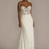 Lace Sheer Beaded Bodice Wedding Dress -Blissful Brides Shop SV830 SFTWHTCOCOA SIG PROD11 1995