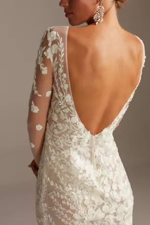 Embroidered Floral Illusion Bodysuit Wedding Dress 13 Embroidered Floral Illusion Bodysuit Wedding Dress - Image 11