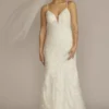 Glitter Tulle Lace Mermaid Wedding Dress -Blissful Brides Shop SWG941 IVORY SIG PROD3 032