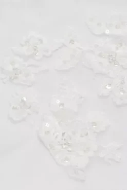 Embroidered Lace Applique Ball Gown Wedding Dress -Blissful Brides Shop V3902 SOLIDWHITE OLEG SWATCH PROD2 005