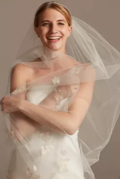 Scattered Embroidered Florals Chapel Length Tulle -Blissful Brides Shop V825 MMULTI VLS OM PROD7 060