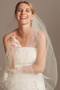 Scattered Embroidered Florals Chapel Length Tulle -Blissful Brides Shop V825 MMULTI VLS OM PROD7 089