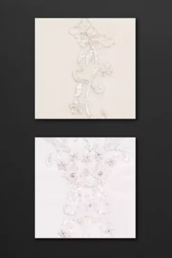 A Line Chiffon Split Front Overlay Wedding Dress -Blissful Brides Shop V9010 CORE SWATCH PROD GRP