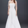 Chiffon A-line Wedding Dress With Side Draping -Blissful Brides Shop V9409 WHITE CORE PROD8 V2 2156