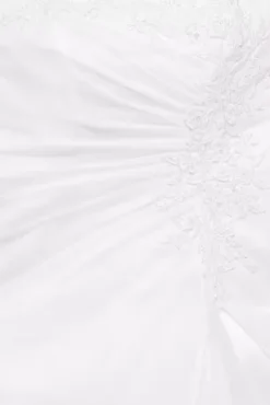 Chiffon A-line Wedding Dress With Side Draping 11 Chiffon A-line Wedding Dress With Side Draping -Blissful Brides Shop V9409 WHITE CORE SWATCH PROD3 002