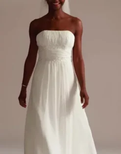 Chiffon A-line Wedding Dress With Beads 9 Chiffon A-line Wedding Dress With Beads -Blissful Brides Shop V9743