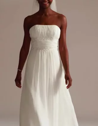 Chiffon A-line Wedding Dress With Beads 6 Chiffon A-line Wedding Dress With Beads - Image 4