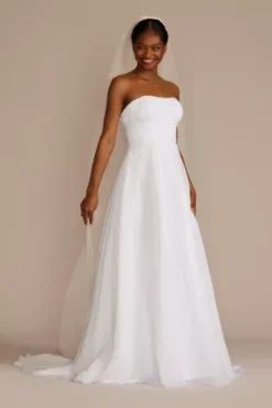 Chiffon A-line Wedding Dress With Beads