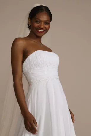 Chiffon A-line Wedding Dress With Beads 5 Chiffon A-line Wedding Dress With Beads - Image 3