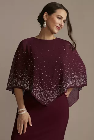 Jersey Cape Gown With Sparkle Embellishment 4 Jersey Cape Gown With Sparkle Embellishment - Image 2