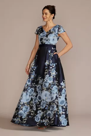 Short Sleeve Floral Jacquard A-Line 3 Short Sleeve Floral Jacquard A-Line