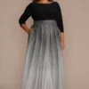 Plus Size Ombre Sparkle Metallic Ball Gown