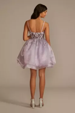 Floral Applique Tiered Damas Dress -Blissful Brides Shop WBM3063 IRIS DAMAS PROD1 114 V2