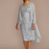 Embroidered Sheath Dress With Chiffon Jacket -Blissful Brides Shop WBM3115RW DUSTYBLUE MOB PROD6 011