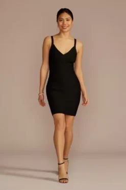Short V-Neck Bodycon Tank Dress
