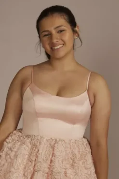 Satin And Metallic A-Line Damas Dress -Blissful Brides Shop WBM3238 PINK QUINCE PROD7 041