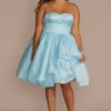 Strapless Sweetheart Damas Organza Ruffle Dress -Blissful Brides Shop WBM3243 LTBLUE QUINCE PROD9 1823