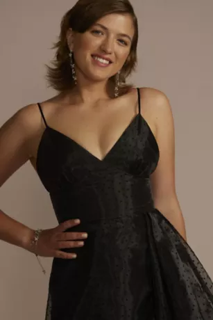 Short Polka Dot A-Line Dress With Cascade Ruffle 5 Short Polka Dot A-Line Dress With Cascade Ruffle - Image 3