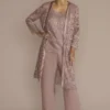 Three Piece Lace Duster Pantsuit Set -Blissful Brides Shop WBM3301 QUARTZ MOB PROD7 015