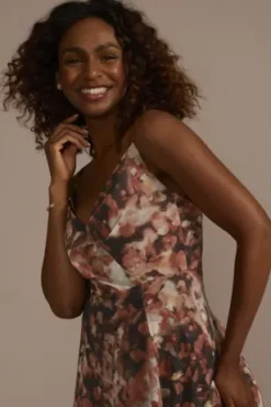 V-Neck Printed Maxi Dress With Slit 7 V-Neck Printed Maxi Dress With Slit -Blissful Brides Shop WBM3342 MULTI PRTY PROD7 1037