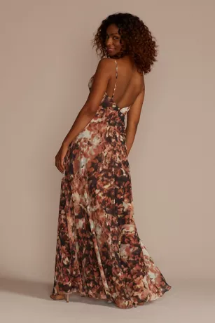 V-Neck Printed Maxi Dress With Slit 4 V-Neck Printed Maxi Dress With Slit - Image 2