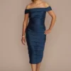Banded Off-the-Shoulder Bodycon Midi Dress 1 Banded Off-the-Shoulder Bodycon Midi Dress -Blissful Brides Shop WBM3354V1 PEACOCK MOB PROD6 043