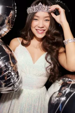 Iridescent Sequin V-Neck Ball Gown -Blissful Brides Shop WBM3382 PDP Crop FEB6 1920x2880