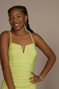 Notch V-Neck Ruched Jersey Sheath 8 Notch V-Neck Ruched Jersey Sheath -Blissful Brides Shop WBM3473 KEYLIME PRM PROD11 051