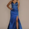 Plunging Pattern Embellished Satin Sheath -Blissful Brides Shop WBM3575 HORIZON PRM PROD10 029