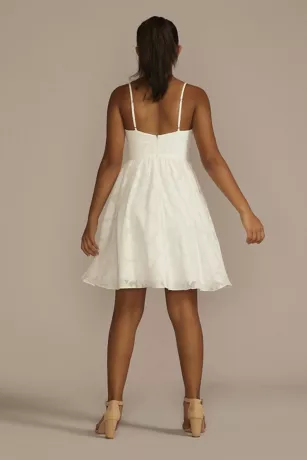 Short V-Neck Jacquard A-Line Dress 4 Short V-Neck Jacquard A-Line Dress - Image 2