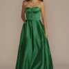 Spaghetti Strap Satin Corset Ball Gown -Blissful Brides Shop WBM3733 EMERALD PRM PROD12 990