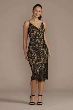 Illusion Lace V-Neck Midi Sheath Dress 3 Illusion Lace V-Neck Midi Sheath Dress