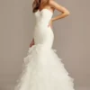 Organza Mermaid Wedding Dress With Lace-Up Back -Blissful Brides Shop WG3832 IVORY CORE PROD12 V2 011