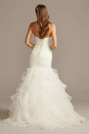 Organza Mermaid Wedding Dress With Lace-Up Back 4 Organza Mermaid Wedding Dress With Lace-Up Back - Image 2
