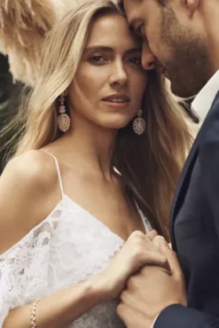 Ruffle Cold Shoulder Wedding Dress -Blissful Brides Shop WG3954 PDP Crop 4 1920x2880