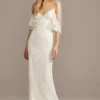 Ruffle Cold Shoulder Wedding Dress -Blissful Brides Shop WG3954 SOFTWHITE GLNA PROD12 V2 033