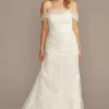 Tulle And Floral Off-the-Shoulder Wedding Dress -Blissful Brides Shop WG3978 IVORY CORE PROD9 045