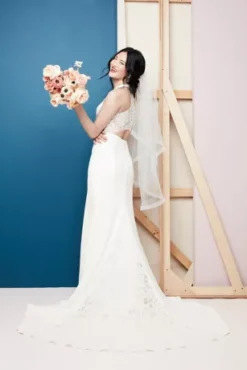 Sheer Back Crepe Wedding Dress With Lace Train 23 Sheer Back Crepe Wedding Dress With Lace Train -Blissful Brides Shop WG3989 2 PDP Crop JAN12 1920x2880