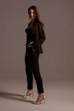 Satin Waistband Fitted Suit Pants -Blissful Brides Shop WG4001 10 PDP Crop JUN25 1920x2880