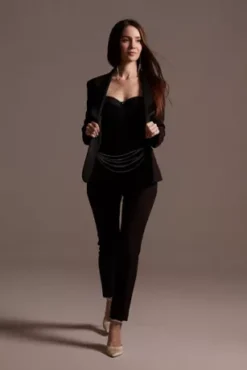 Satin Waistband Fitted Suit Pants -Blissful Brides Shop WG4001 11 PDP Crop JUN25 1920x2880