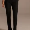 Relaxed Leg Suit Pants With Satin Waist -Blissful Brides Shop WG4002 BLACK CORE PROD2 012