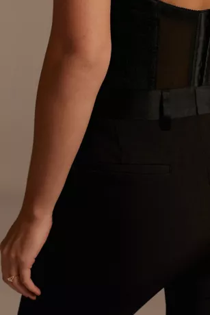 Relaxed Leg Suit Pants With Satin Waist 4 Relaxed Leg Suit Pants With Satin Waist - Image 3